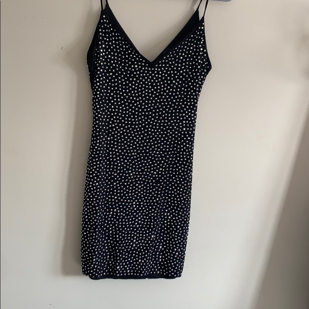 Silver all over rhinestone dress